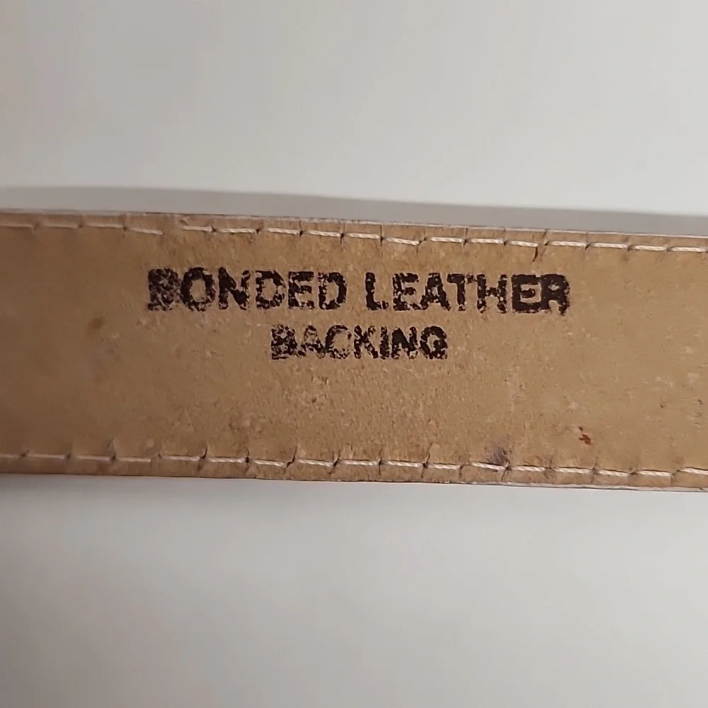 Tony Lama Vintage White Leather Belt With Silver Hardware Sz 32